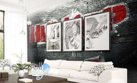 Image of 3D Graffiti Large Red Hip Hop Wall Murals Wallpaper Wall Art Decals Decor IDCWP-TY-000145