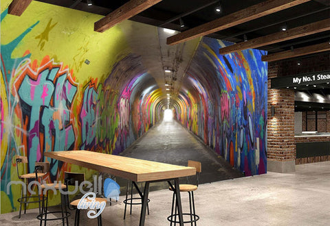 Image of 3D Graffiti Tunnel Buniess Office Wall Murals Wallpaper Wall Art Decals Prints IDCWP-TY-000151