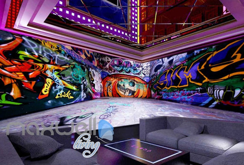 Image of 3D Graffiti Eagle Letter Lane Street Art Wall Murals Wallpaper Decals Prints IDCWP-TY-000163