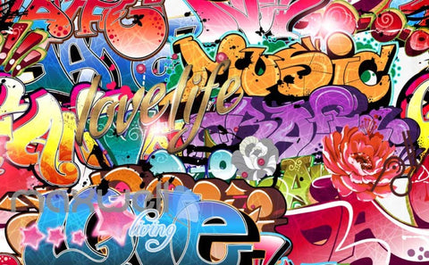 Image of 3D Graffiti Fashion Style Life Love Art Wall Murals Wallpaper Decals Print Decor IDCWP-TY-000165