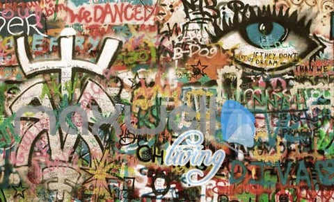 Image of 3D Graffiti Star light Abstract Letters Art Wall Murals Wallpaper Decals Prints IDCWP-TY-000169