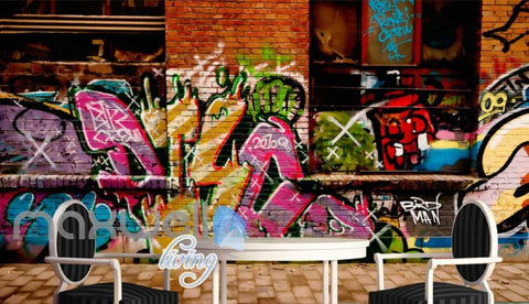Image of 3D Graffiti Big Eye Theme Letter Words Wall Murals Wallpaper Decals Prints Decor IDCWP-TY-000170