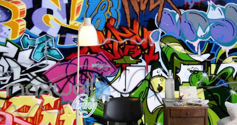 Image of 3D Graffiti Brick Abbstract Letter Wall Murals Wallpaper Decals Prints Decor Art IDCWP-TY-000171