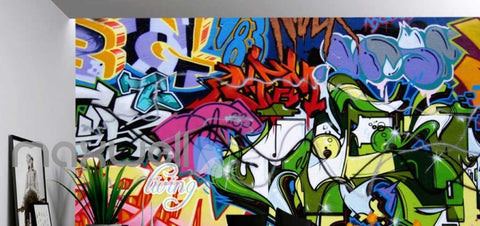 Image of 3D Graffiti Brick Abbstract Letter Wall Murals Wallpaper Decals Prints Decor Art IDCWP-TY-000171