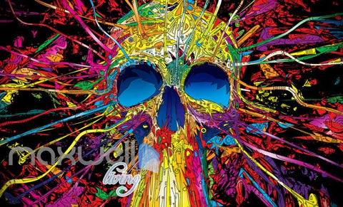 Image of 3D Graffiti Skull tube Abstract Art Wall Murals Wallpaper Decals Prints Decor IDCWP-TY-000172