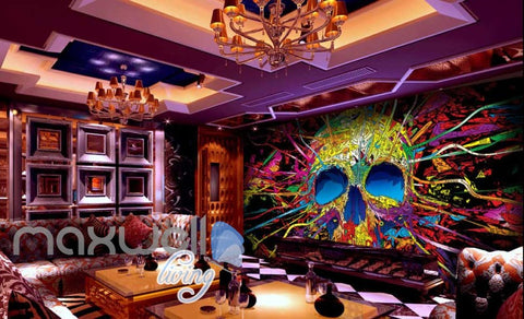 Image of 3D Graffiti Skull tube Abstract Art Wall Murals Wallpaper Decals Prints Decor IDCWP-TY-000172
