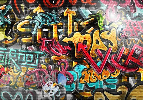 Image of 3D Graffiti Day RnB Color Letters Art Wall Murals Wallpaper Decals Prints Decor IDCWP-TY-000175