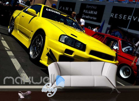 Image of 3D Graffiti Yellow Luxury Modified Art Wall Murals Wallpaper Decal Print Decor IDCWP-TY-000179