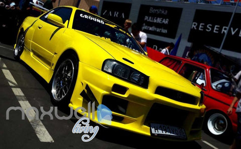 Image of 3D Graffiti Yellow Luxury Modified Art Wall Murals Wallpaper Decal Print Decor IDCWP-TY-000179