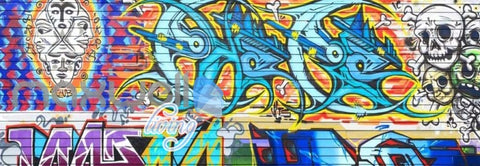 Image of 3D Graffiti Colorboard Skull Abstract Art Wall Murals Wallpaper Decals Prints IDCWP-TY-000180