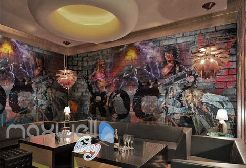 Image of 3D Graffiti Band Roc Brick Street Art Wall Murals Wallpaper Decals Print Decor IDCWP-TY-000186
