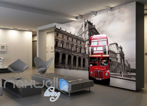 Image of 3D Graffiti Red London Bus Street Art Wall Murals Wallpaper Decals Prints Decor IDCWP-TY-000191