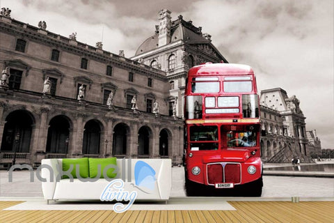 Image of 3D Graffiti Red London Bus Street Art Wall Murals Wallpaper Decals Prints Decor IDCWP-TY-000191