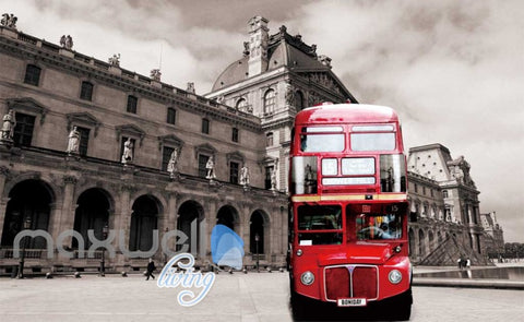 Image of 3D Graffiti Red London Bus Street Art Wall Murals Wallpaper Decals Prints Decor IDCWP-TY-000191