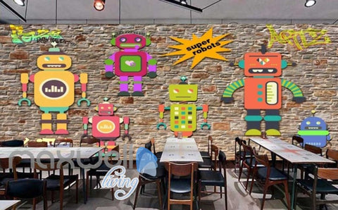 Image of 3D Graffiti Super Robots Life Art Wall Murals Wallpaper Decals Prints Decor IDCWP-TY-000195