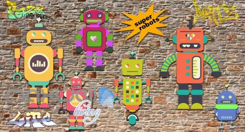 Image of 3D Graffiti Super Robots Life Art Wall Murals Wallpaper Decals Prints Decor IDCWP-TY-000195