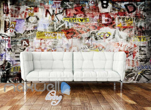 Image of 3D Graffiti Letters Retro Urban Street Art Wall Murals Wallpaper Decals Print IDCWP-TY-000199