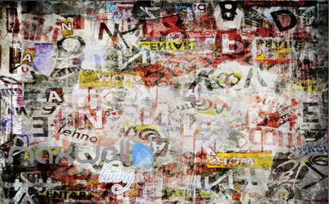 Image of 3D Graffiti Letters Retro Urban Street Art Wall Murals Wallpaper Decals Print IDCWP-TY-000199