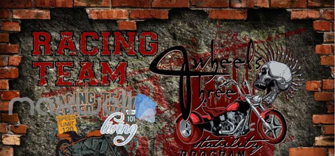 Image of 3D Graffiti Break Brick Skull Motorbike Speed Wall Murals Wallpaper Decals Print IDCWP-TY-000205