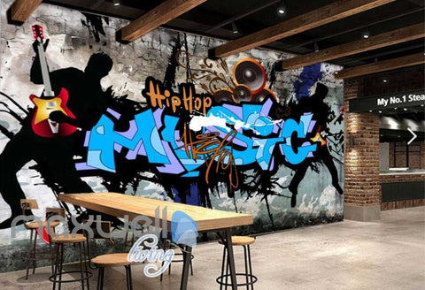 Image of 3D Graffiti Band Hiphop Music Street Art Wall Murals Wallpaper Decal Print Decor IDCWP-TY-000210