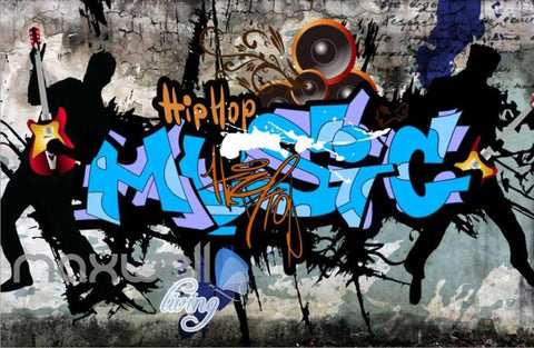 Image of 3D Graffiti Band Hiphop Music Street Art Wall Murals Wallpaper Decal Print Decor IDCWP-TY-000210
