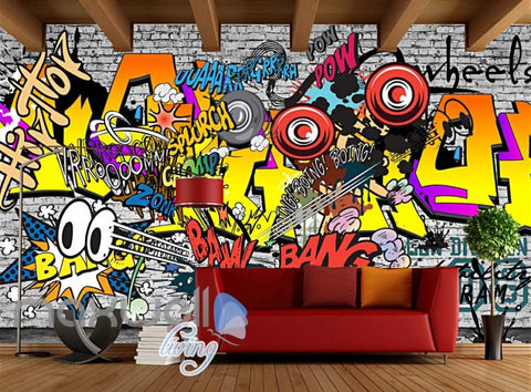 Image of 3D Graffiti Boing Bang Hiphop Color Art Wall Murals Wallpaper Decals Print Decor IDCWP-TY-000213
