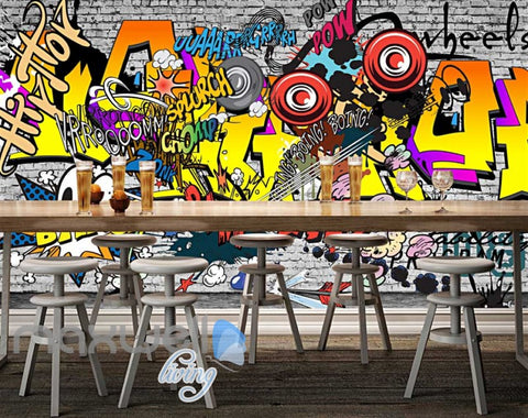 Image of 3D Graffiti Boing Bang Hiphop Color Art Wall Murals Wallpaper Decals Print Decor IDCWP-TY-000213