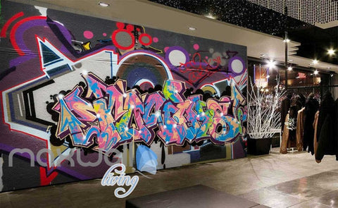 Image of 3D Graffiti Abstract World Letters Street Art Wall Murals Wallpaper Decals Print IDCWP-TY-000217