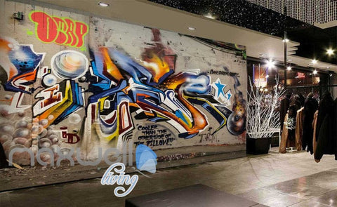 Image of 3D Graffiti Abstract Ball Boom Street Art Wall Murals Wallpaper Decals Prints IDCWP-TY-000218