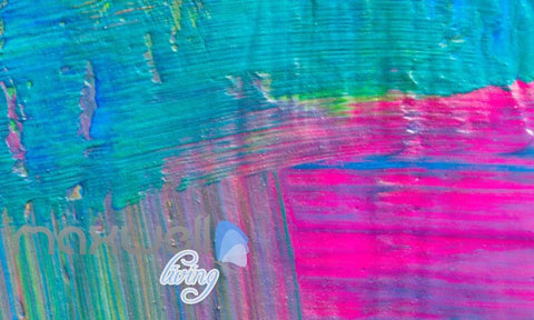 Image of 3D Graffiti Blue Pink Paint Theme Art Wall Murals Wallpaper Decals Prints Decor IDCWP-TY-000226