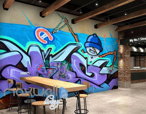 Image of 3D Graffiti Snow Man Letter Street Art Wall Murals Wallpaper Decals Prints Decor IDCWP-TY-000231