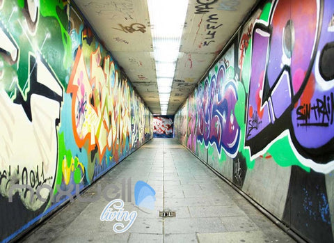 Image of 3D Graffiti Underground Letters Art Wall Murals Wallpaper Decals Prints Decor IDCWP-TY-000233