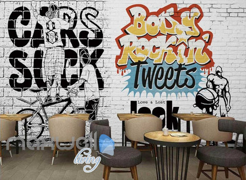 Image of 3D Graffiti Love & Lost Rock Tweets Art Wall Murals Wallpaper Decals Print Decor IDCWP-TY-000240