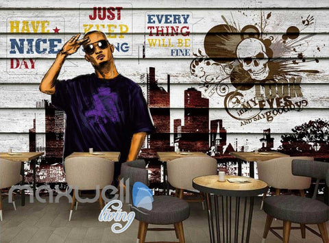 Image of 3D Graffiti Rocker Skull New York Art Wall Murals Wallpaper Decals Prints Decor IDCWP-TY-000242