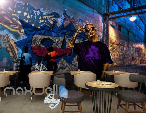 Image of 3D Graffiti Feather Paint Back Street Art Wall Murals Wallpaper Decals Prints IDCWP-TY-000246