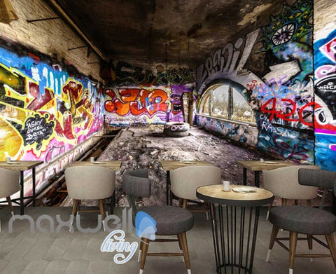 Image of 3D Graffiti Abstract Letters Interior Art Wall Murals Wallpaper Decals Prints IDCWP-TY-000247