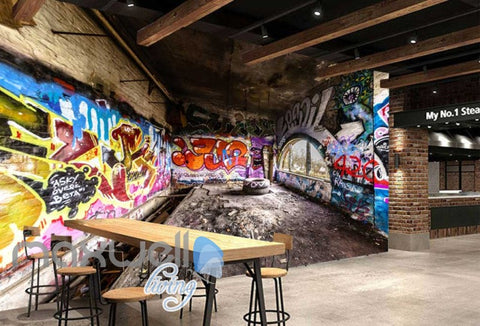 Image of 3D Graffiti Abstract Letters Interior Art Wall Murals Wallpaper Decals Prints IDCWP-TY-000247