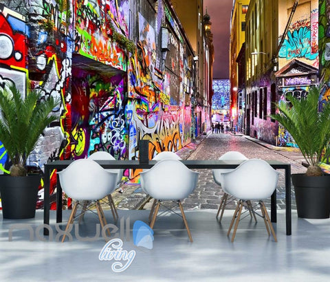 Image of 3D Graffiti Street Lane Art Gallery Wall Murals Wallpaper Decals Prints Decor IDCWP-TY-000252