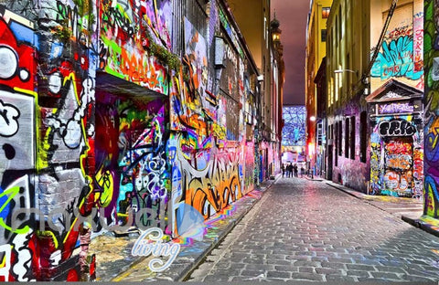 Image of 3D Graffiti Street Lane Art Gallery Wall Murals Wallpaper Decals Prints Decor IDCWP-TY-000252
