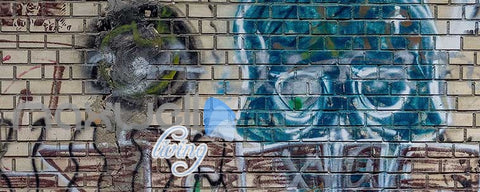 Image of 3D Graffiti Brick Wall Abstract Art Wall Murals Wallpaper Decals Prints Decor IDCWP-TY-000254