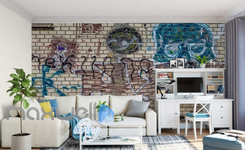 Image of 3D Graffiti Brick Wall Abstract Art Wall Murals Wallpaper Decals Prints Decor IDCWP-TY-000254