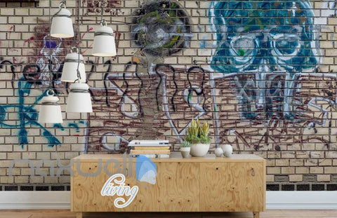 Image of 3D Graffiti Brick Wall Abstract Art Wall Murals Wallpaper Decals Prints Decor IDCWP-TY-000254