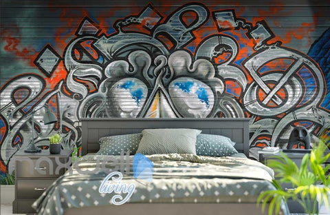 Image of 3D Graffiti Monster Abstract Street Art Wall Murals Wallpaper Decals Print Decor IDCWP-TY-000255