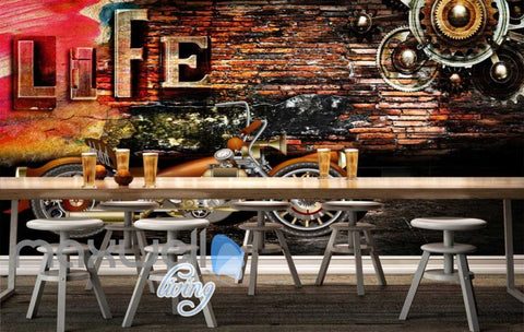 Image of 3D Graffiti Life Motorbike Gear Street Wall Murals Wallpaper Decals Prints Decor IDCWP-TY-000288