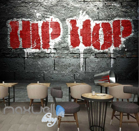 Image of 3D Graffiti Large Red Hiphop Street Art Wall Murals Wallpaper Decals Print Decor IDCWP-TY-000290