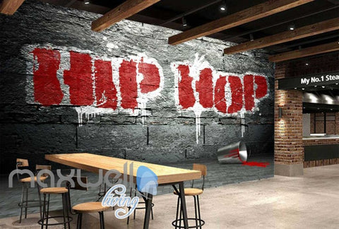 Image of 3D Graffiti Large Red Hiphop Street Art Wall Murals Wallpaper Decals Print Decor IDCWP-TY-000290