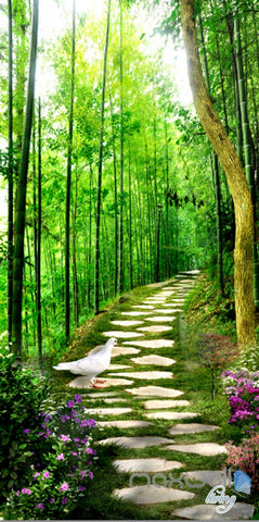 Image of 3D Bird Forest Lane Corridor Entrance Wall Mural Decals Art Prints Wallpaper 007