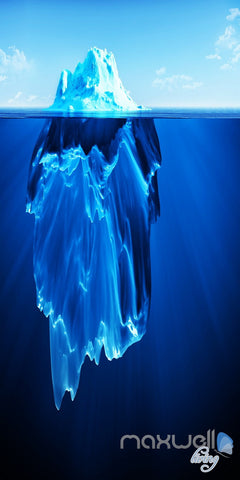 Image of 3D Iceberg Blue Ocean Corridor Entrance Wall Mural Decals Art Print Wallpaper 018