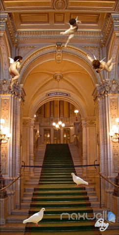 Image of 3D Angel Bird Stair Hall Corridor Entrance Wall Mural Decals Art Print Wallpaper 022