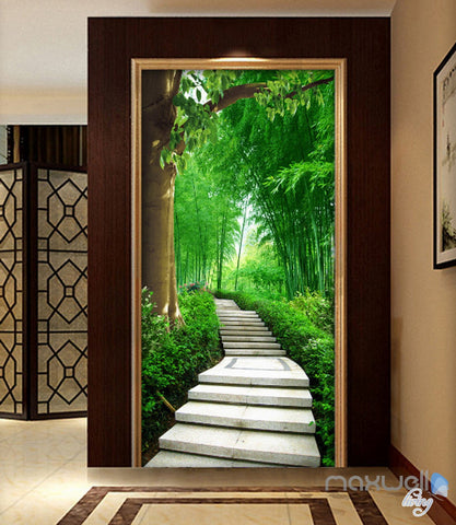 Image of 3D Forest Lane Tree Corridor Entrance Wall Mural Decals Art Print Wallpaper 040